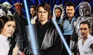 Gwiezdne Wojny postacie dobre: Yoda, Leia, Maul, Obi-Wan, Anakin, Ahsoka, Lando, Mandalorian, Rey.