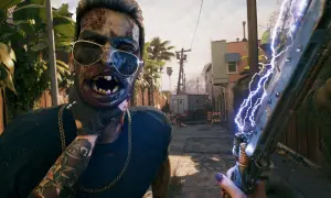 Zombi w okularach przeciwsłonecznych i z tatuażami, trzymający broń zasilaną elektrycznością. Czy to zapowiedź **Dead Island 2 crossplay**?