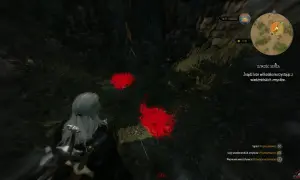 Geralt szuka wilkołaka, podążając za śladami krwi. Misja "Dzikość serca" w Wiedźmin 3.