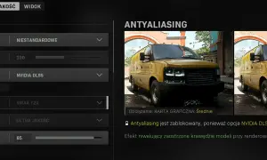 Ustawienia grafiki w Call of Duty: Warzone. Antyaliasing zablokowany z powodu NVIDIA DLSS. Sprawdź wymagania gry.
