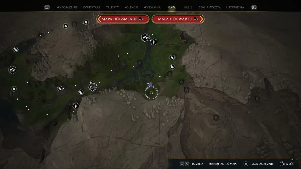 Mapa Hogwartu w grze Hogwarts Legacy. Szukasz miejsca, gdzie można zdobyć smarki trolla?
