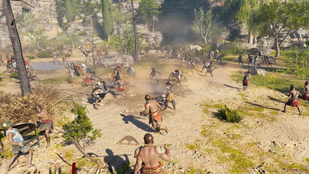Bitwa w Assassin's Creed Odyssey. Gracze szukają poradnika, jak wygrać starcie.