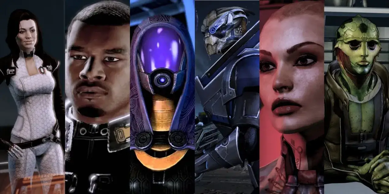 Postacie z Mass Effect 2: Shepard, Garrus, Tali, Jack, Thane, Liara. Wybierz swojego partnera do Mass Effect 2 romanse!